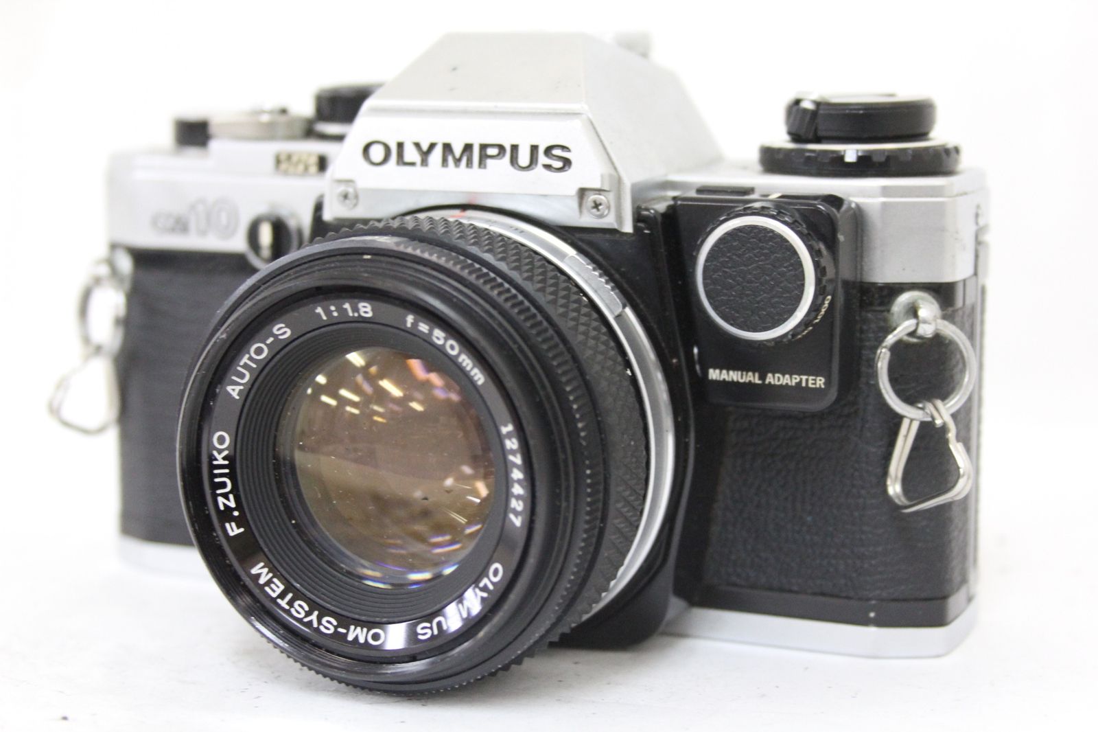 返品保証 オリンパス Olympus OM10 F.Zuiko Auto-s 50mm F1.8 マニュアルアダプター付き ボディレンズセット M5710