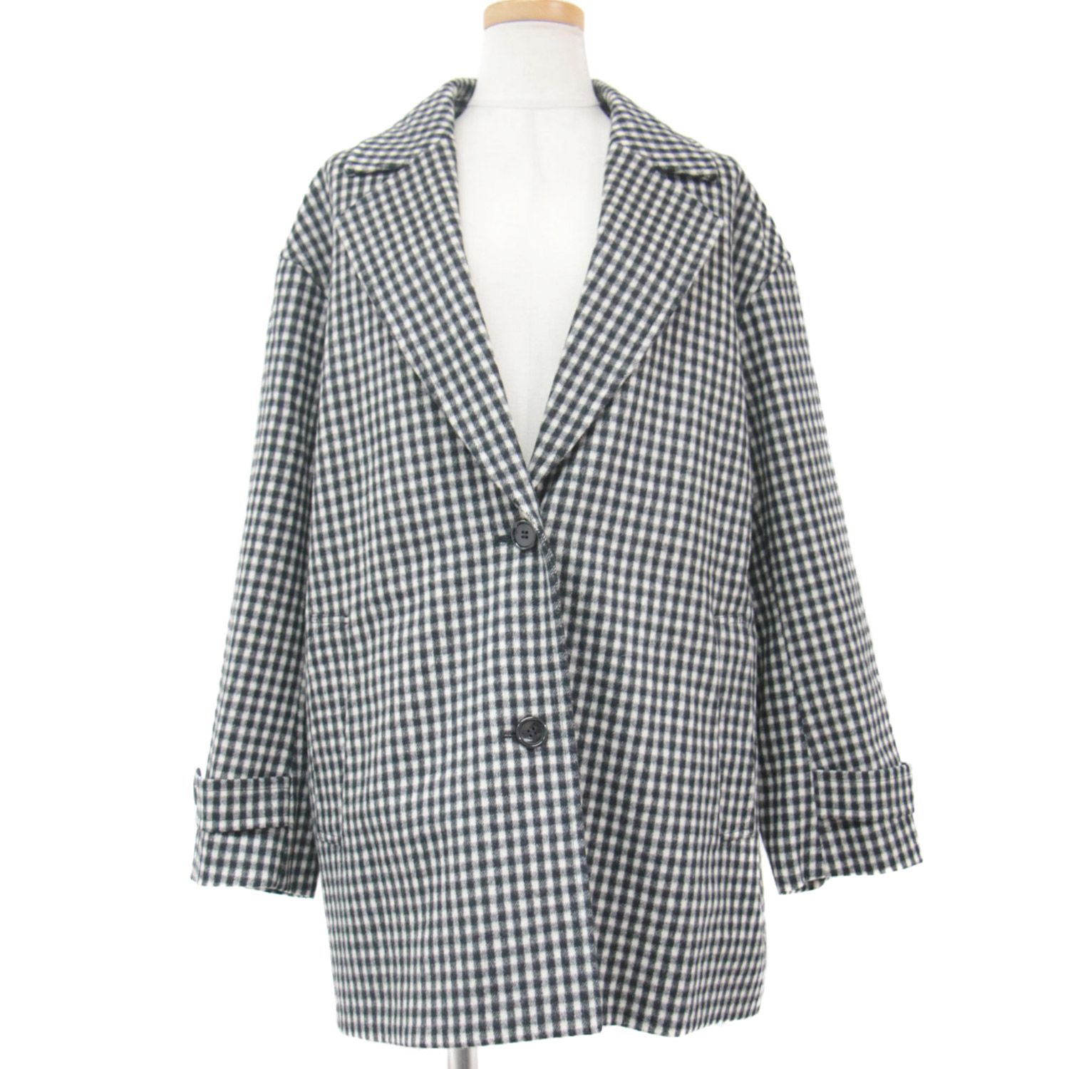 美品theoryluxeセオリーリュクスチェック柄チェスターコート