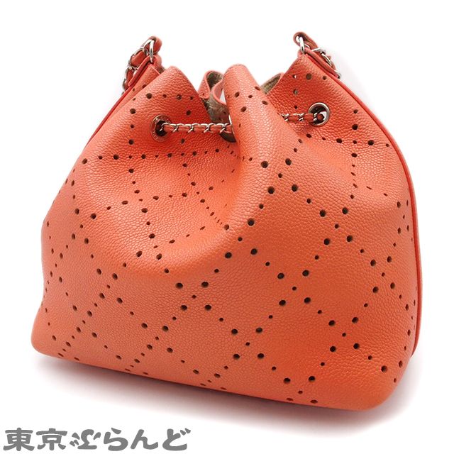 シャネル CHANEL パンチング マトラッセ 巾着 チェーンショルダー 