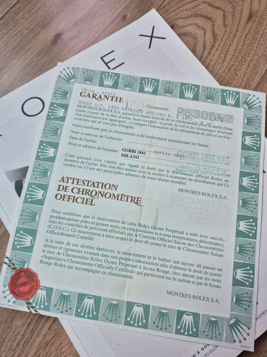 ROLEX ロレックス デイトジャスト 79174 保証書
