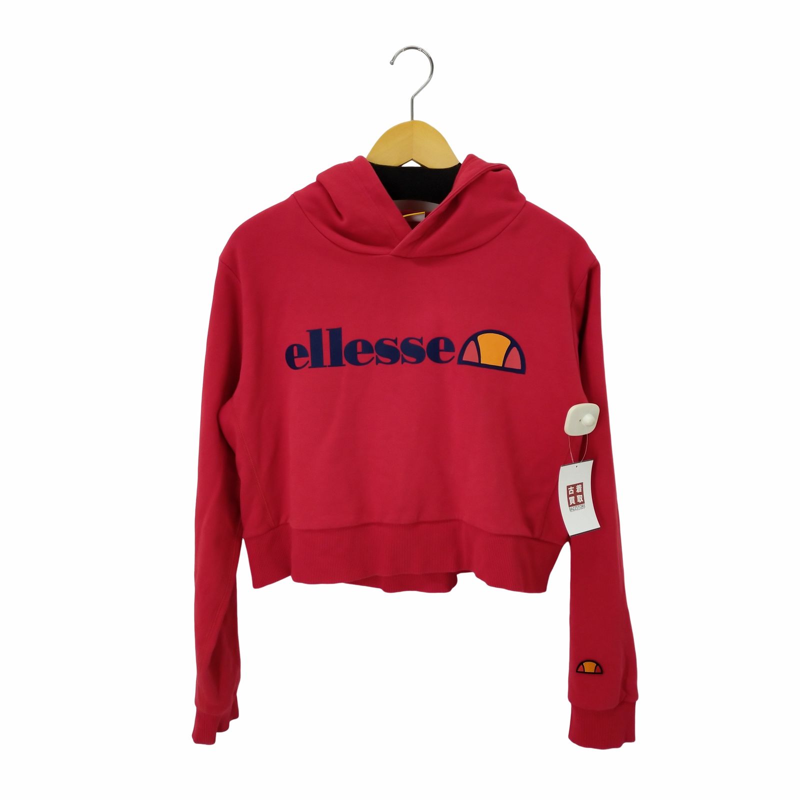 エレッセ ellesse クロップド丈 ロゴプリントパーカー レディース JPN