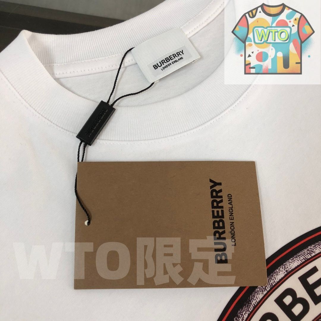 新品未使用/現行品✨ BURBERRY ロゴ Tシャツ エンボスロゴ 水色XS Burberry 刺繍 ロゴ Tシャツ