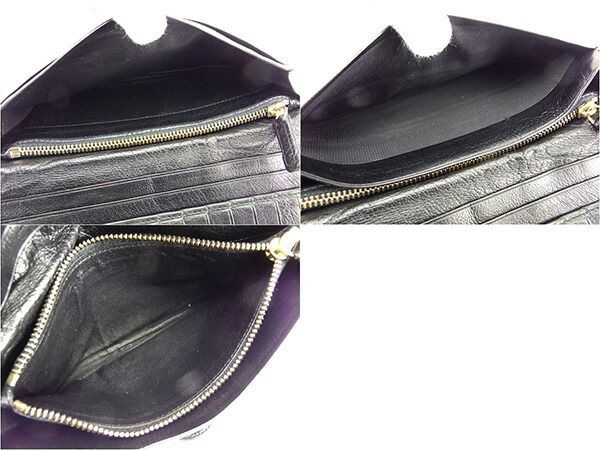 ブルガリ ZIP長財布 二つ折り財布 ドッピオトンド ブラック×ゴールド