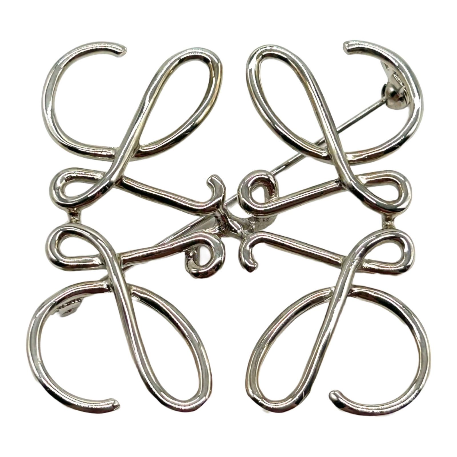 LOEWE ロエベ アナグラム ブローチ シルバー ロゴ アクセサリー
