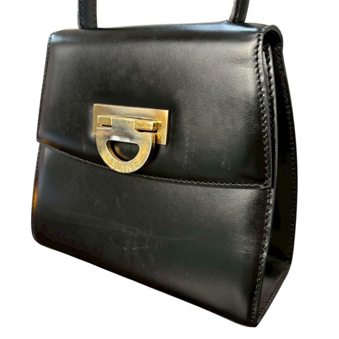 ✨極美品✨希少　CELINE　セリーヌ　ハンドバッグ　サークルロゴ　ブラウン CELINE - 極 美品 保存袋付 CELINE セリーヌ ヴィンテージ