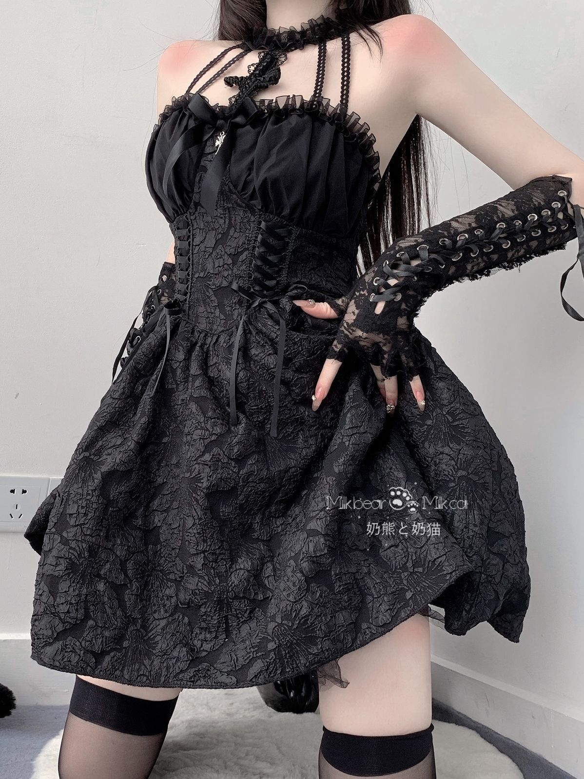 新品未使用 暗黒十字 ゴシックロリータ風 黒いプリンセスドレス