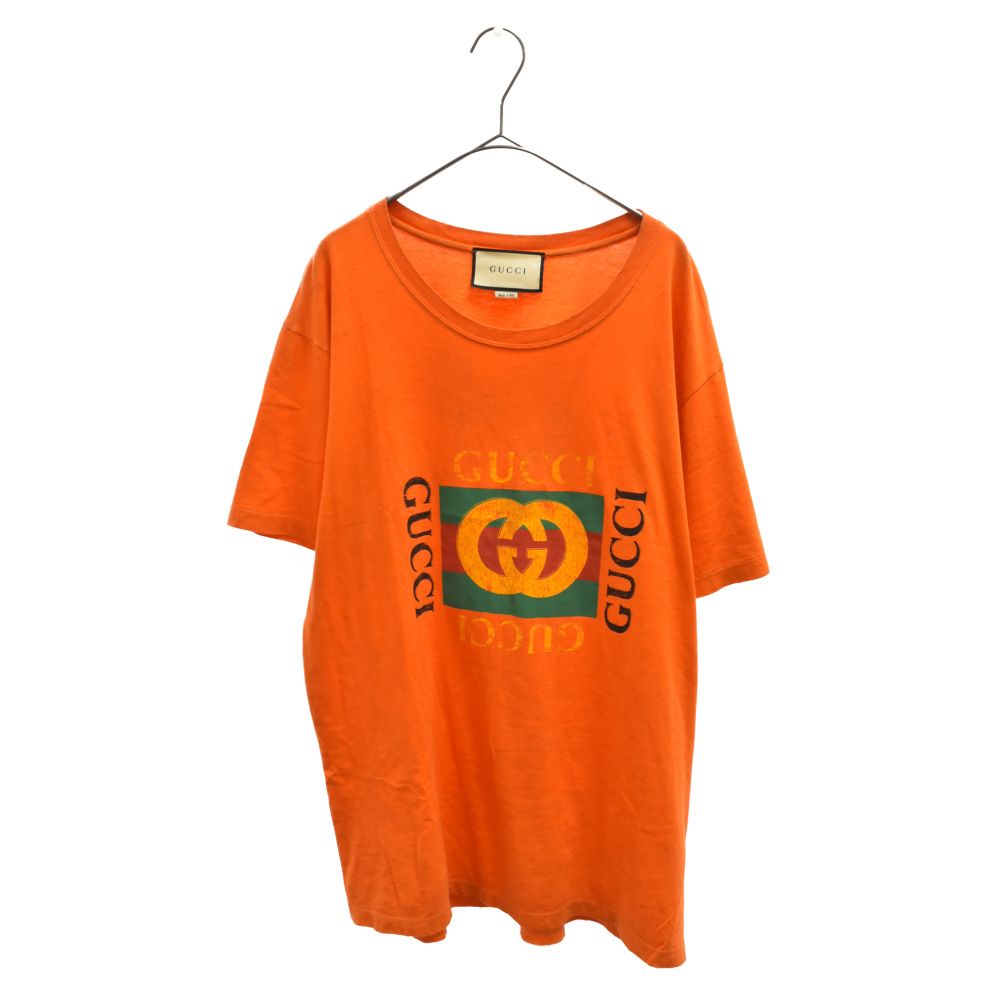 GUCCI ロゴ　Tシャツ Cotton jersey T-shirt with Gucci print in black | GUCCI® AE