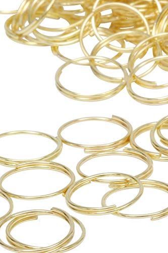 直径11mm 巻き数1.5_金色 500個 Yullymerry サンキャッチャー パーツ 丸カン リング アクセサリー (金色 500個， 直径11mm 巻き数1.5)