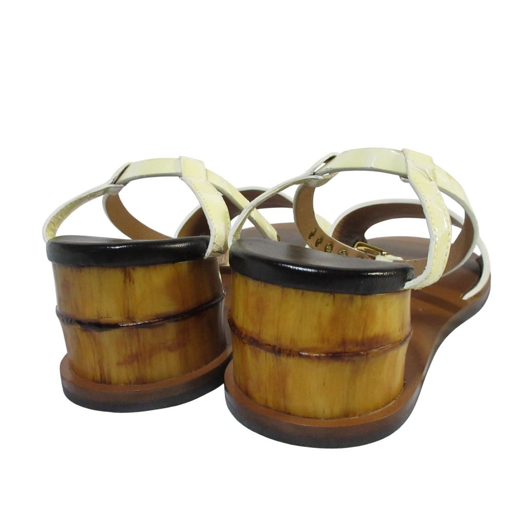 MARNI マルニ 型押し エナメル ストラップ サンダル バンブー 37 24.0cm相当 キナリ レディース 古着 KIN-KAAI_COM