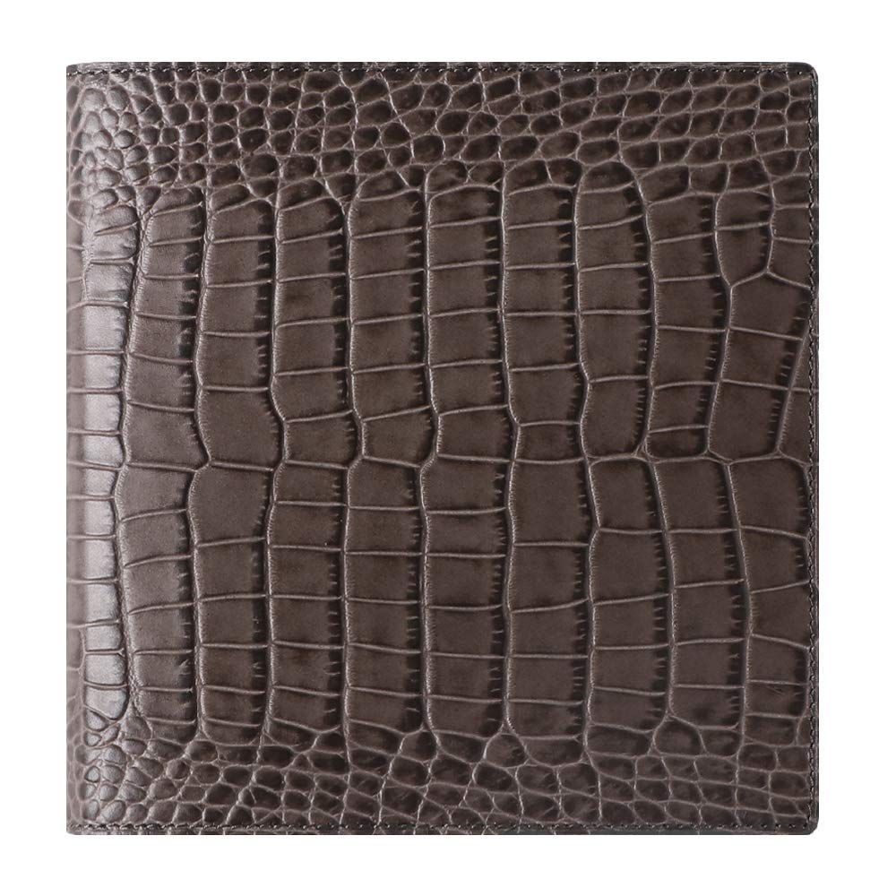 Color グリ_Size 16×16cm クオバディス 手帳 本革 牛革 カバー Croco クロコ 16x16cm カーフレザー グリ QUOVQDIS qv16x1621gy