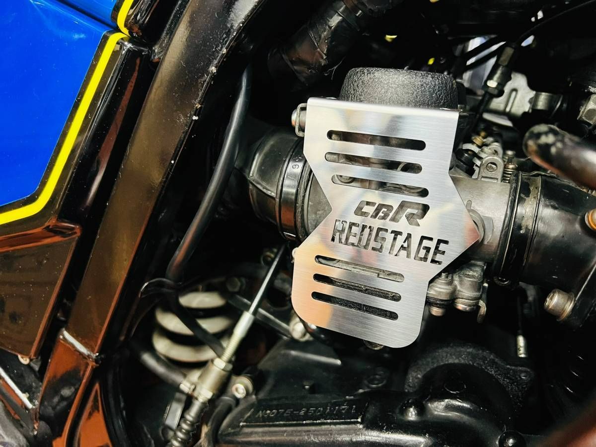 REDSTAGE オリジナル キャブカバー CBR400F 鏡面ステンレス CBR ロゴ 
