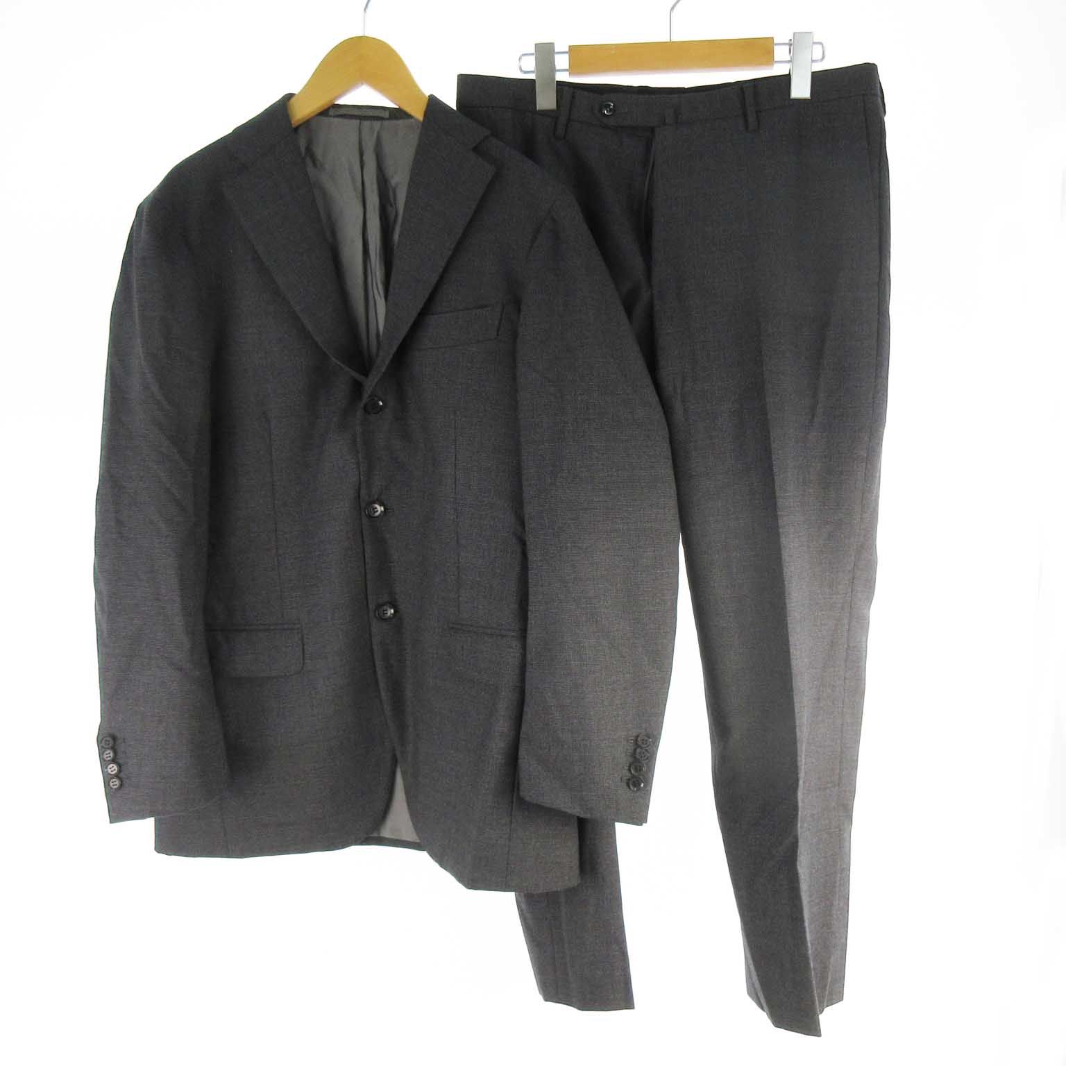 リングヂャケット RING JACKET スーツ セットアップ 上下 ジャケット 総裏 3B パンツ スラックス ウール チャコールグレー 48