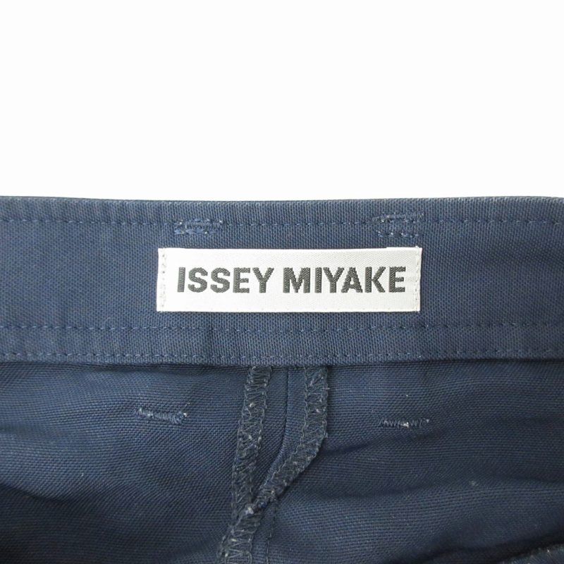 イッセイミヤケ ISSEY MIYAKE ワイドパンツ レース 2 紺 ネイビー  