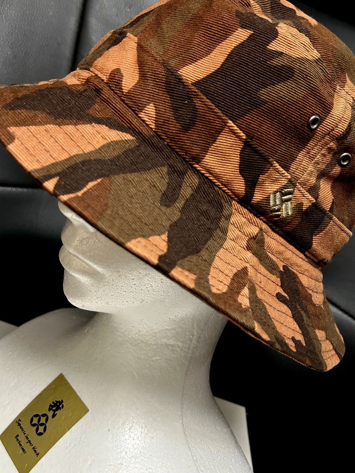 90年代 Columbiaブラウンカモフラージュバケットハット黄金サイズ