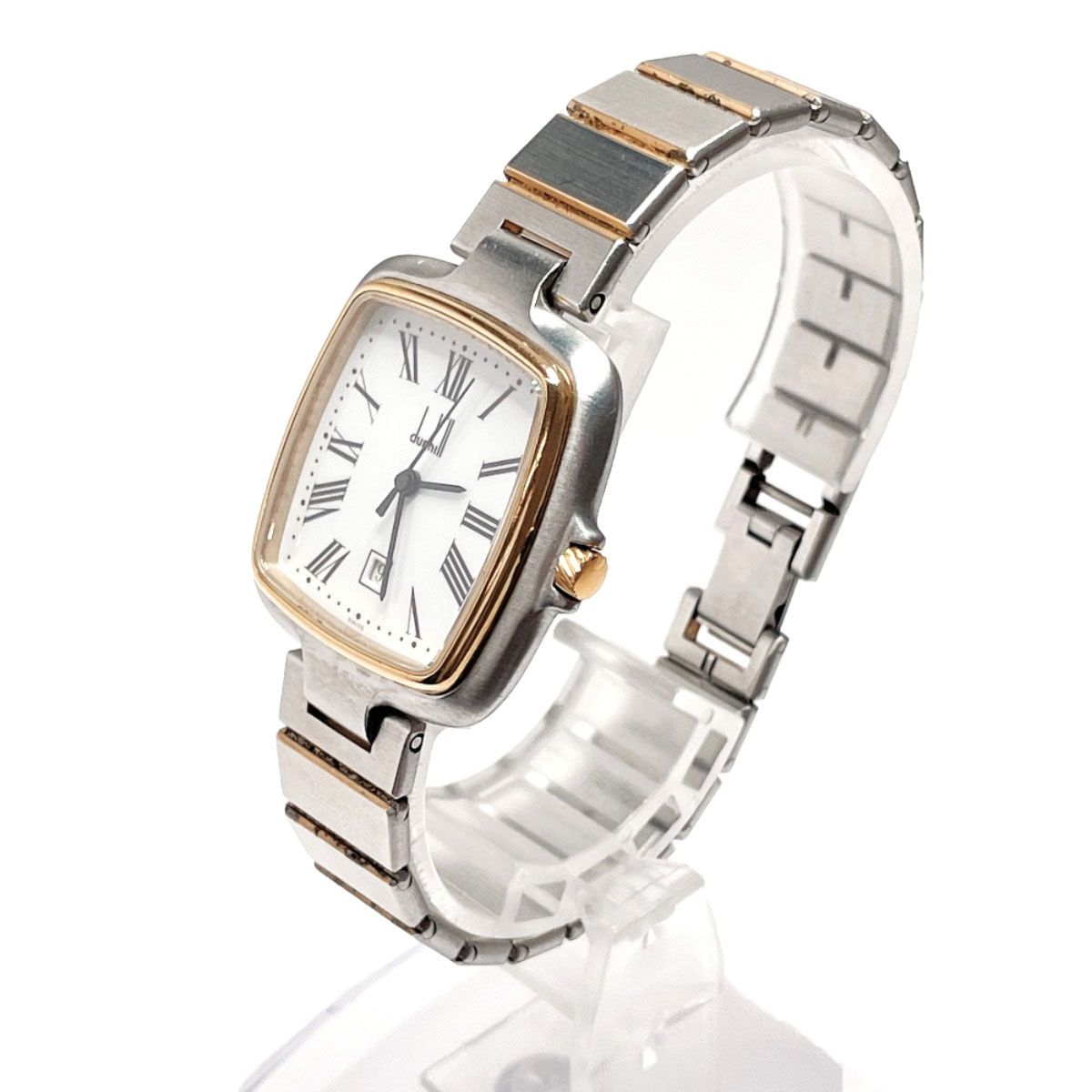 ダンヒル 腕時計 レディース ミレニアム 白 金色 ヴィンテージ ロゴ