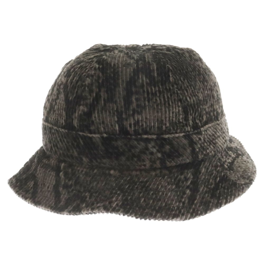 SUPREME (シュプリーム) 20AW Snakeskin Corduroy Bell Hat スネークスキン コーデュロイ バケットハット 帽子 ブラック