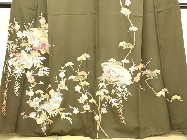 平和屋着物○訪問着 駒刺繍 地紙風景文 金彩 正絹 逸品 DAAT1011tw  