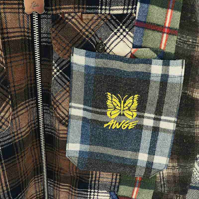 ニードルス ニードルズ Needles REVERSIBLE WORK JACKET ×AWGE ジャケット リバーシブル ジップアップ チェック S マルチカラー IN930 /HK OS SH