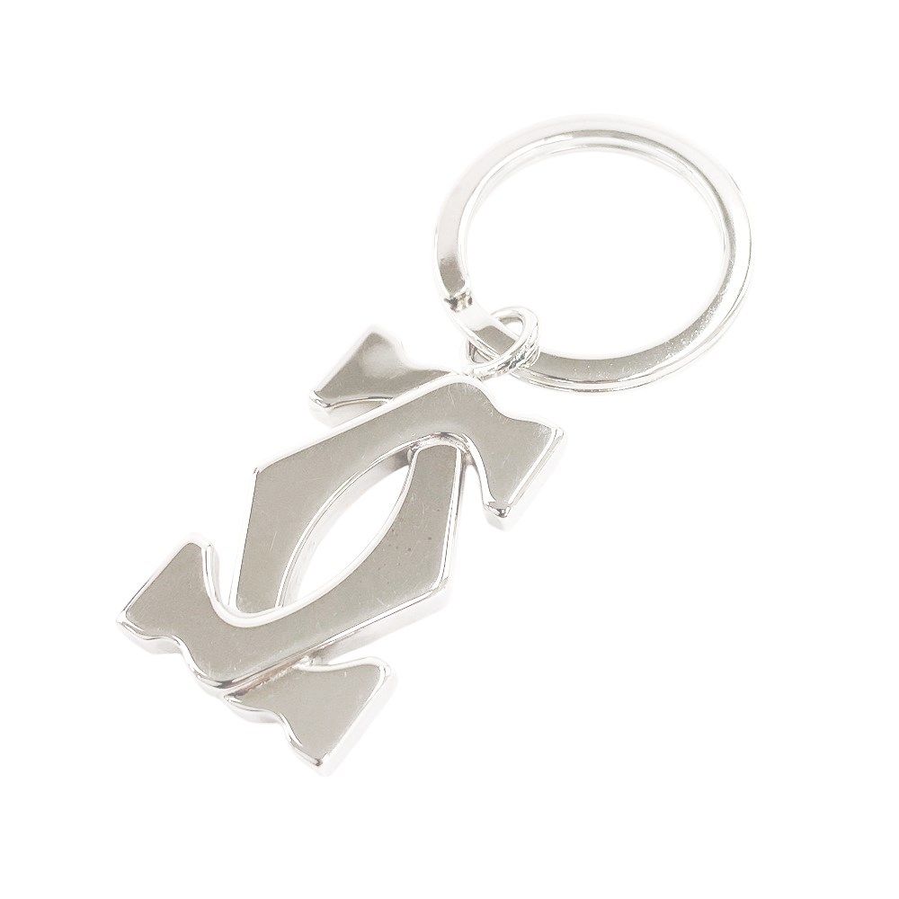 □未使用□ カルティエ 2C キーリング チャーム キーホルダー シルバー