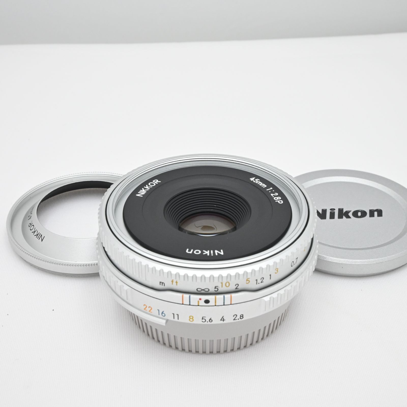 【箱付・極上品】Nikon Ai Nikkor 45mm F2.8P シルバー☆ 箱付・極上品】Nikon Ai Nikkor 45mm F2.8P シルバー☆
