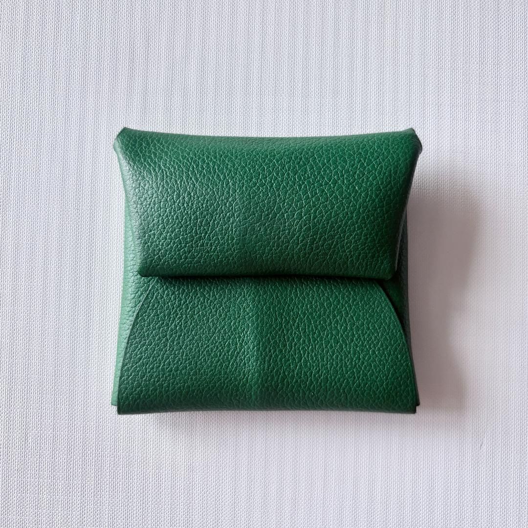 希少カラー 美品『エルメス』バスティア バンブー グリーン コインケース D刻印 HERMES - 希少カラー 美品『エルメス』バスティア バンブー
