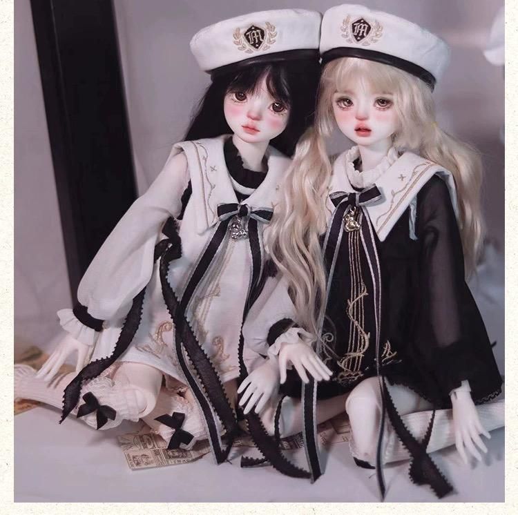 海外ディーラー製 ドール服 1/4 MDD 球体関節人形 白黒-C1150 海外ディーラー製 ドール服 MDD 1/4 ドレス 制服 球体関節人形