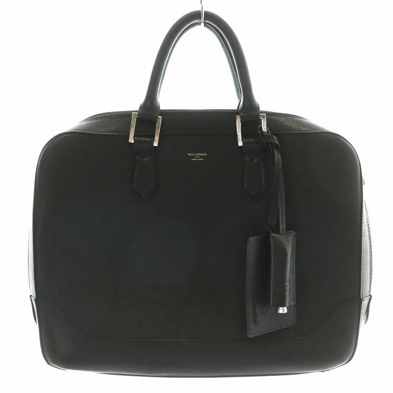 ペッレモルビダ ブリーフケース キャピターノ ビジネスバッグ レザー 黒 銀