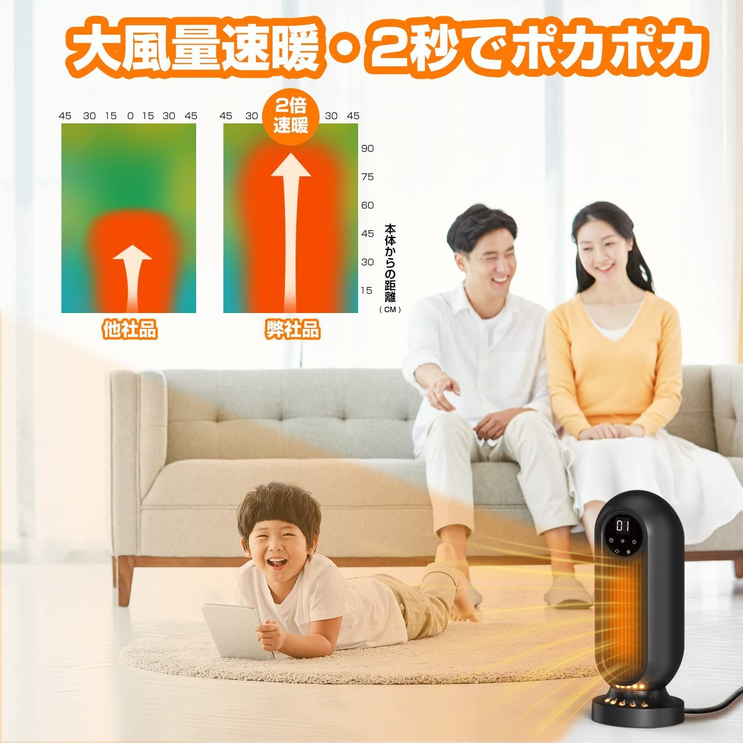 shop_tan2055電気ファンヒーター ストーブ セラミックファンヒーター 暖房器具 3段階切替