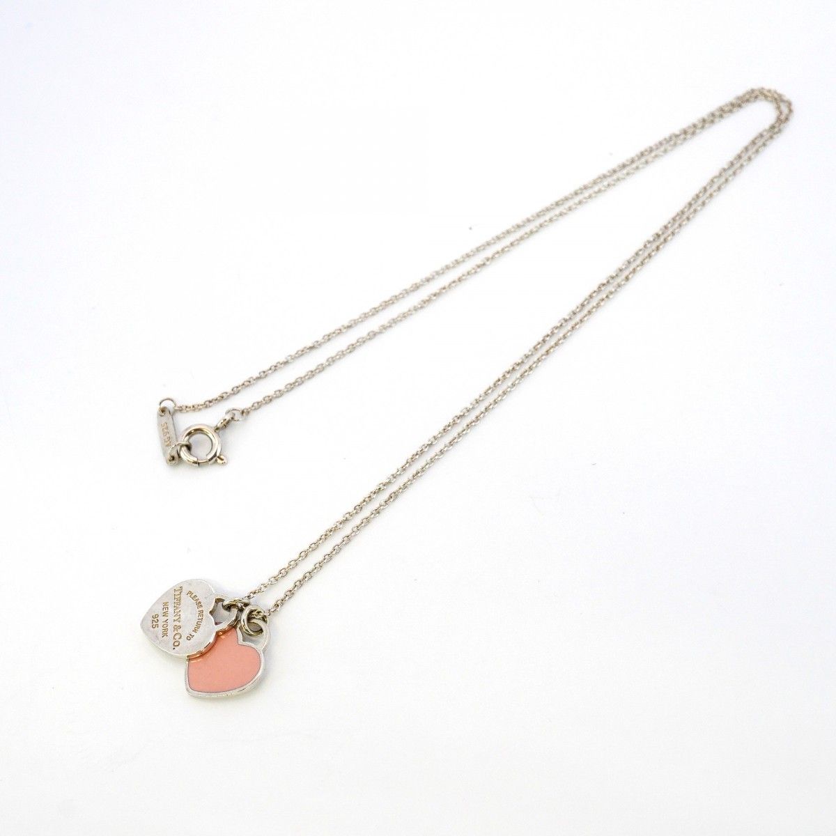 Tiffany　リターントゥ　ダブルハート　ネックレス　ピンク　シルバー　925 5jgb0294】ティファニー ネックレス リターントゥダブルハート