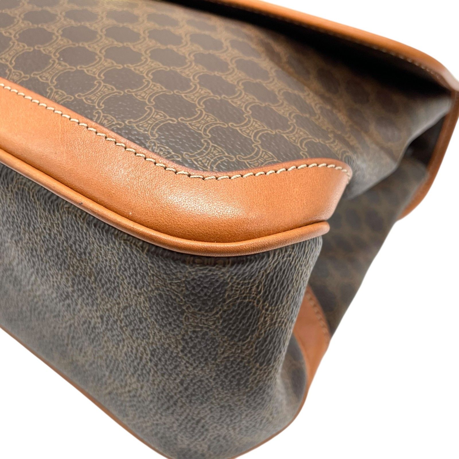 美品 セリーヌ ハンドバック マカダム レザー ヴィンテージ　ゴールド金具 美品 celine セリーヌ ハンドバッグ ゴールド金具 マカダム柄