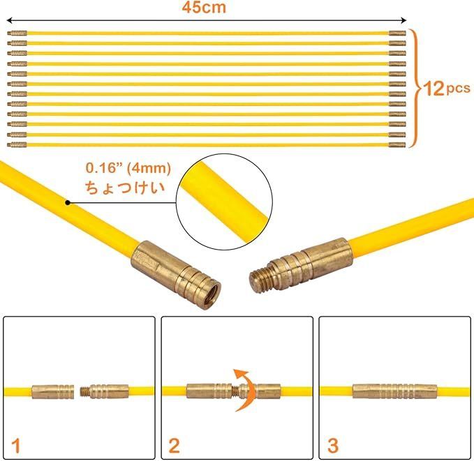 LCYOUTH】通線ワイヤー 呼線工具 入線専用ワイヤー 通線収納