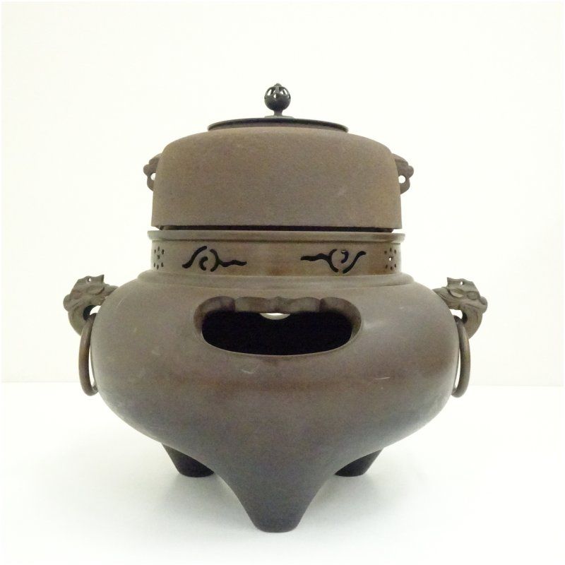 一ノ瀬宗辰 畠春斎合作 唐銅鬼面風炉 撫肩平丸釜添 共箱 茶道 茶道具 おしゃれ 茶釜 茶器 抹茶 茶湯釜 茶の湯釜 茶会 茶事 茶の湯 骨董 お茶 湯沸かし WWW_IMPECCABLEHEALTHCARESERVICES_COM