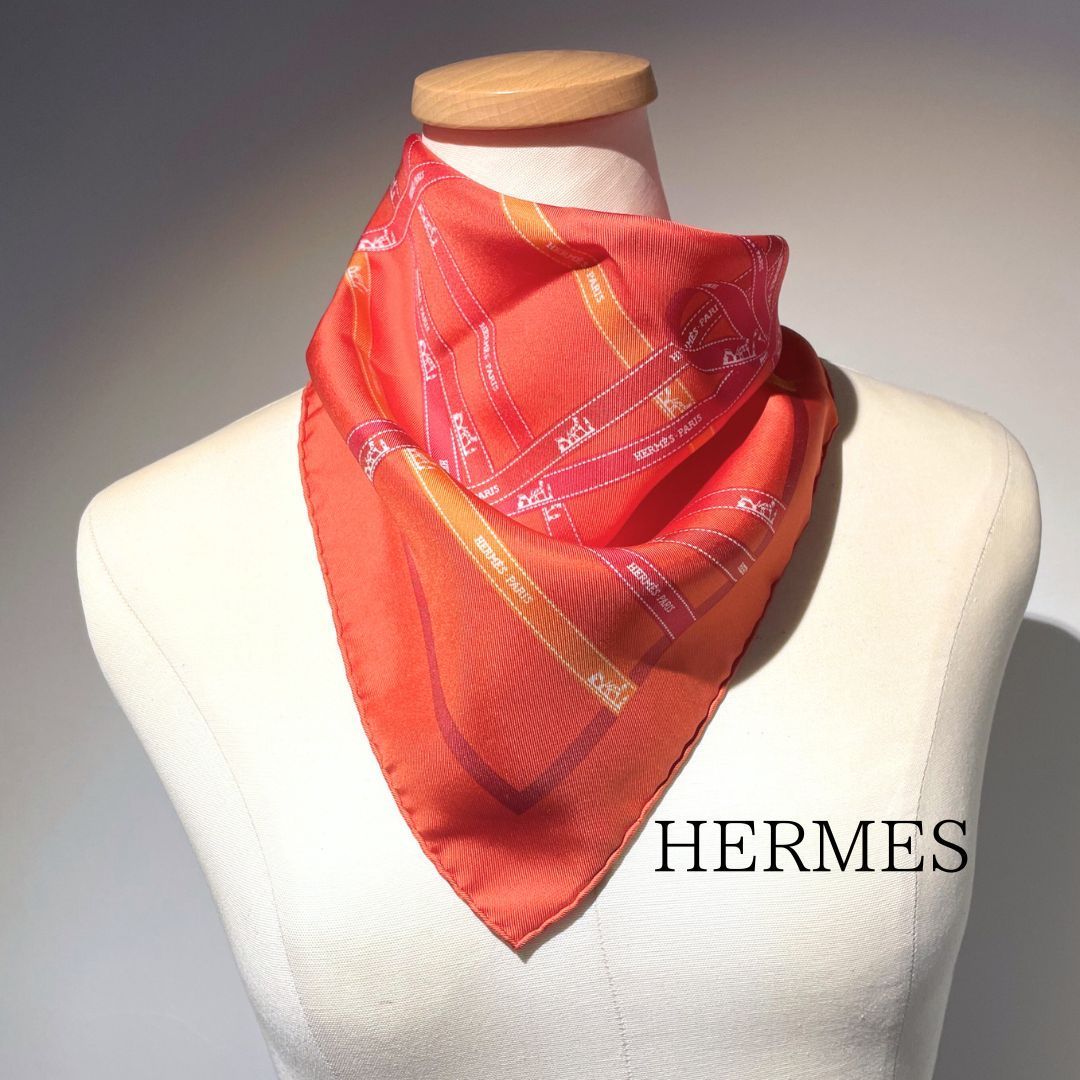 HERMES エルメス ボルデュック スカーフ プチカレ シルク