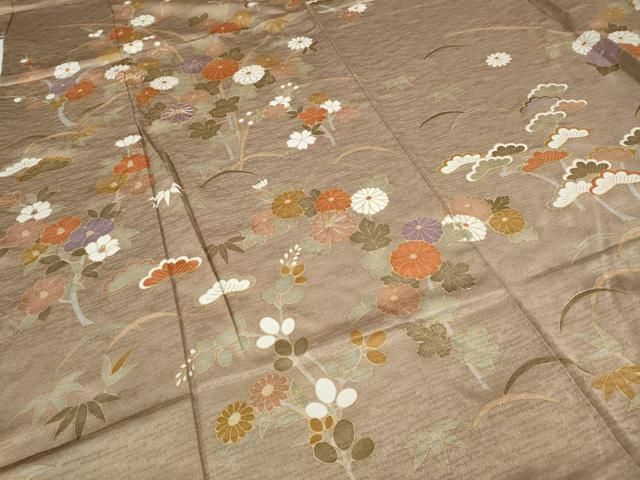 平和屋着物○訪問着 駒刺繍 草花文 金彩 三越扱い 正絹 逸品 CAAZ2404ut