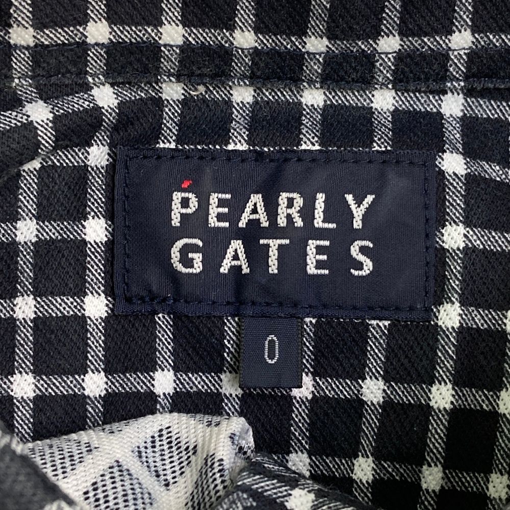 サイズ：0 PEARLY GATES パーリーゲイツ フリル七分丈シャツ チェック