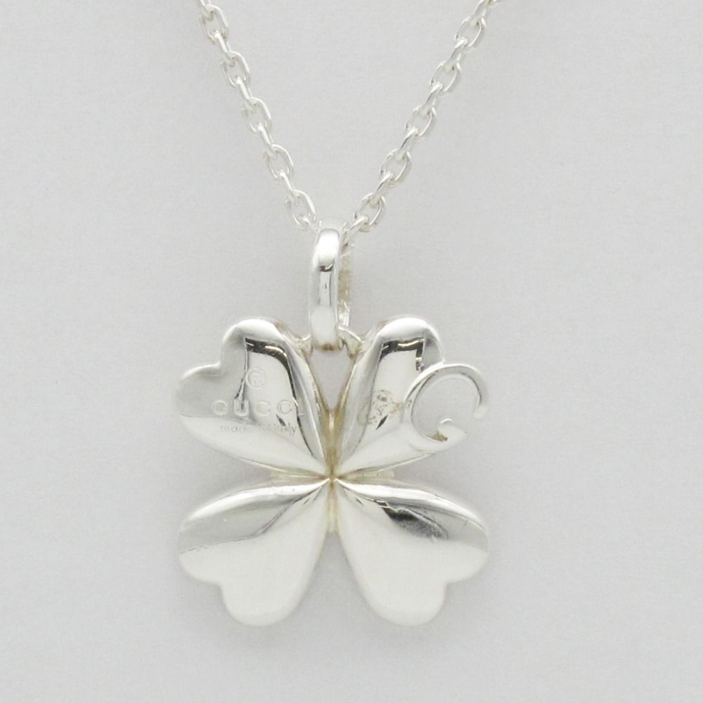 GUCCI グッチ Gロゴ 四つ葉 クローバー ネックレス ペンダント Ag SV