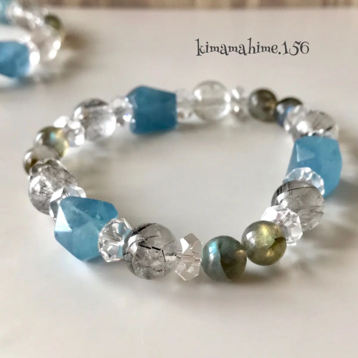 ⭐︎【天然】アクアマリン ブレスレット 21g 押しかけ 