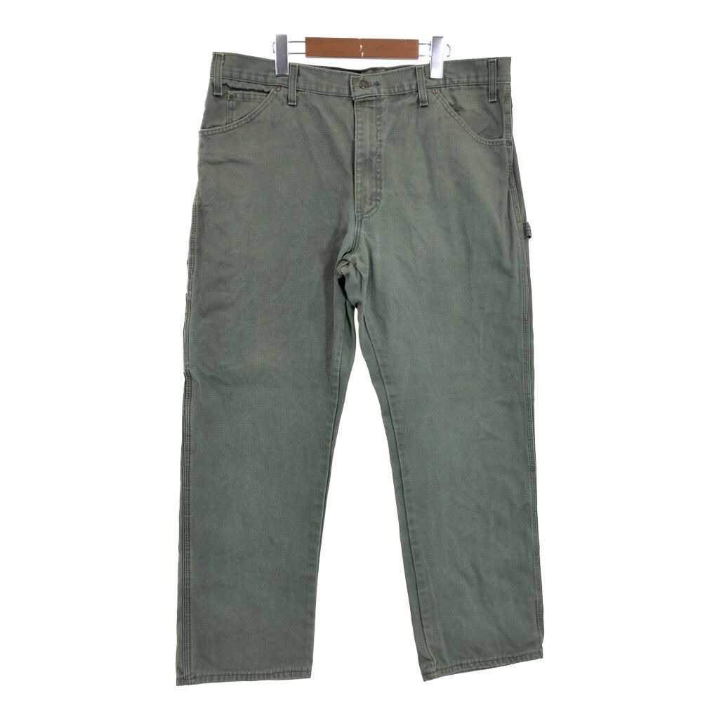 Dickies ディッキーズ ダック ペインターパンツ 大きいサイズ ワーク オリーブ (メンズ W38 L30) 中古 古着 T0728