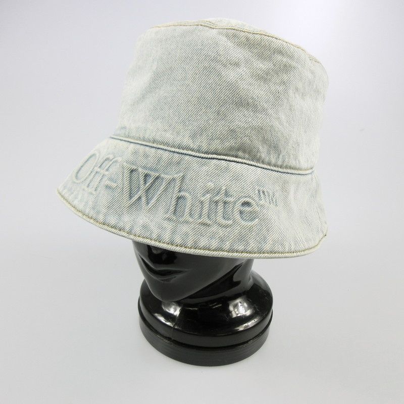 姫路東店 OFF-WHITE | オフホワイト ハット BOOKISH OW COLORED BUCKET HAT 並行品 ブルー 118