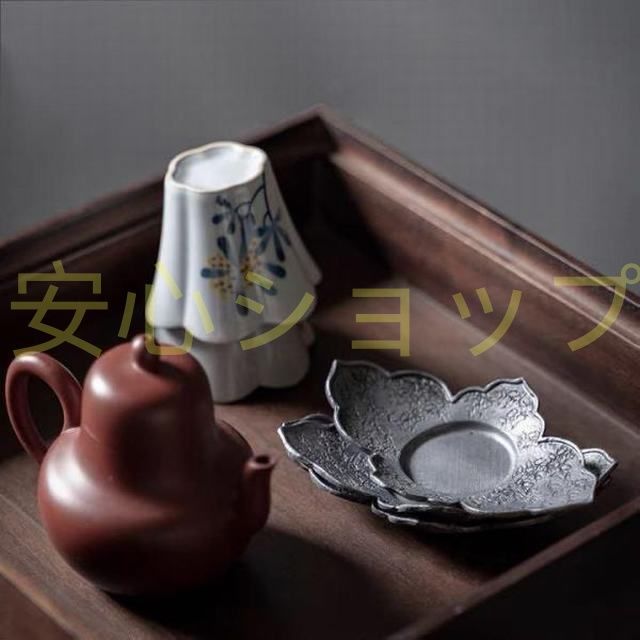錫製　茶道道具　アンティーク　茶托 新品 ☆錫製 茶托 茶器 茶道具 煎茶道具 5客 - メルカリ