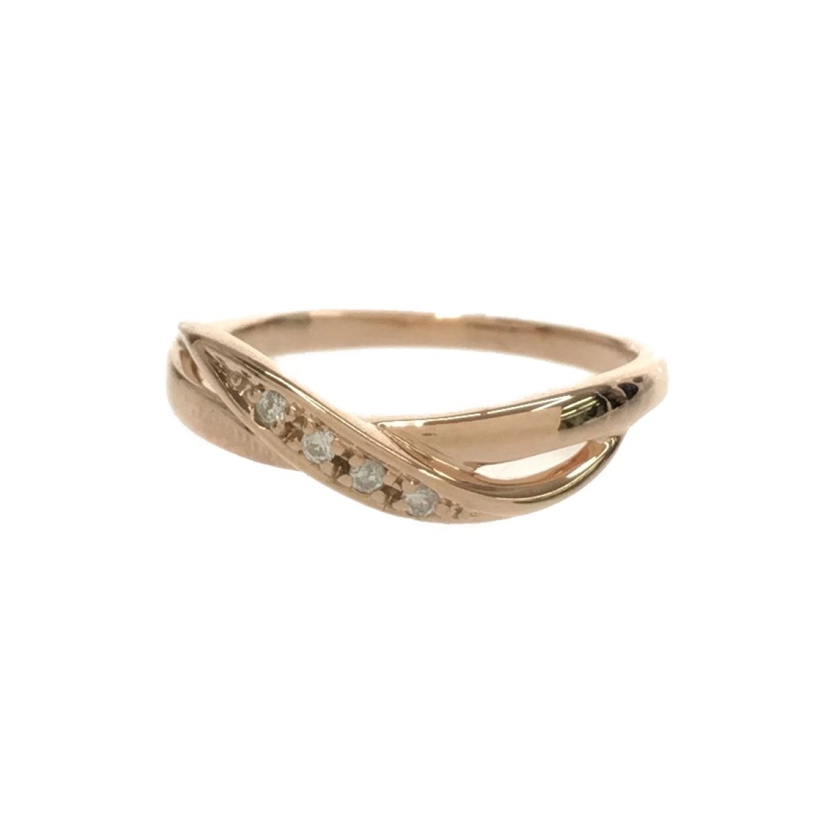 4℃ ヨンドシー K18PG 18金ピンクゴールド ウェーブ デザイン ダイヤ