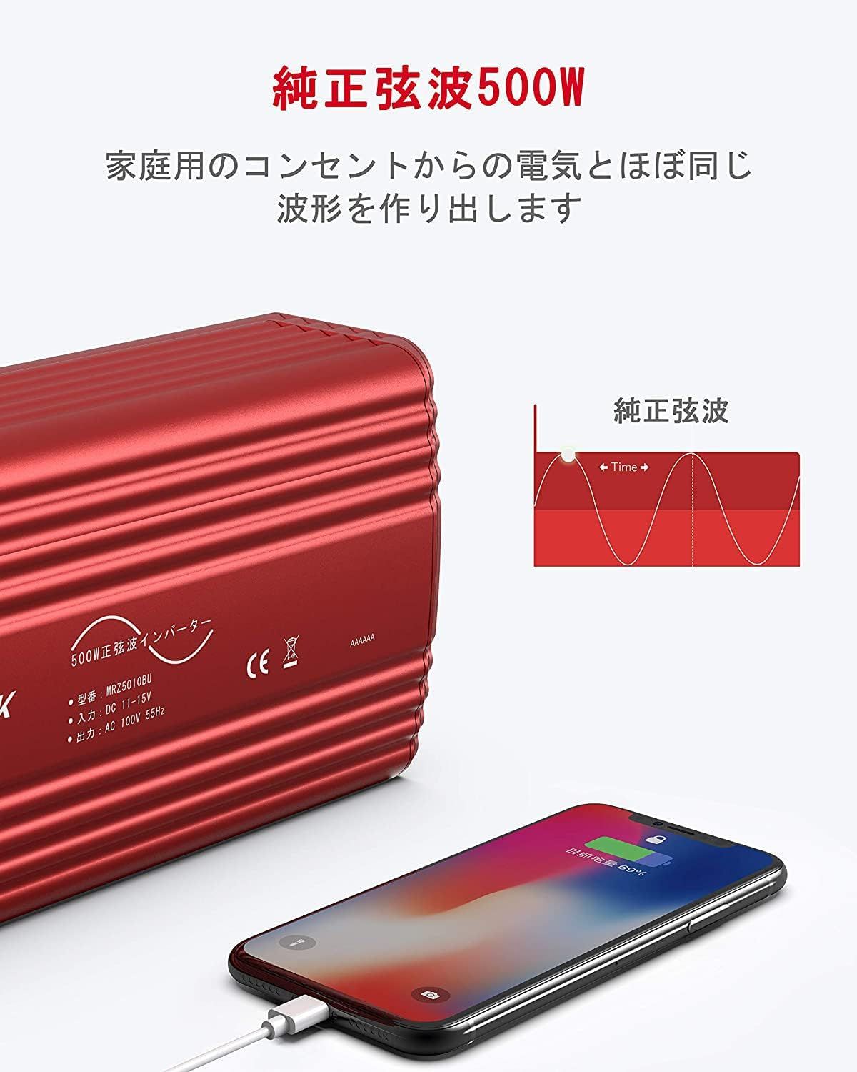 DC12VをAC100Vに変換