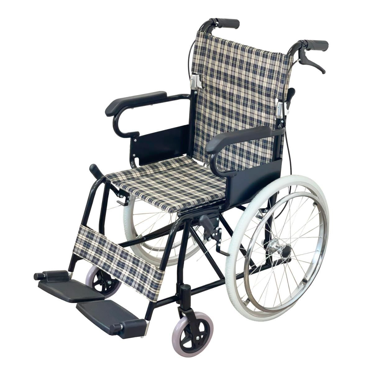 ハンドブレーキ付きアルミ製車椅子 - 車椅子