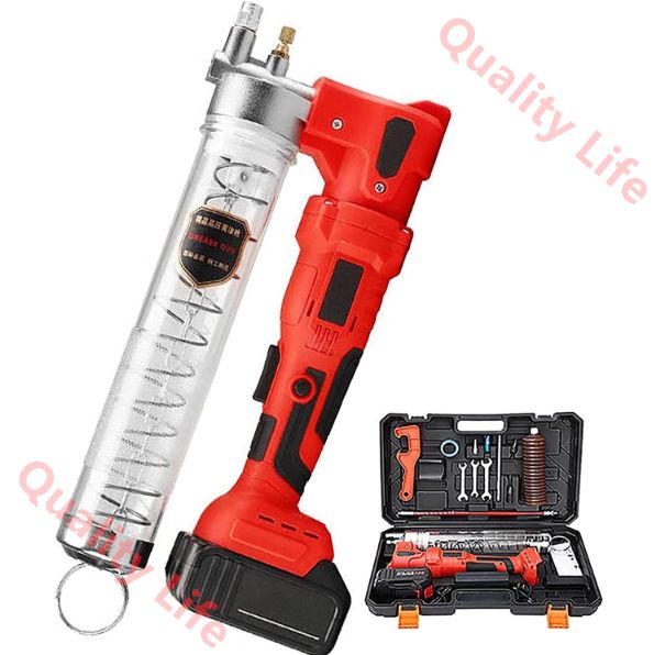 24Vコードレス電気グリースガン8000PSI高圧グリースガン600CC容量電動工具キット 2.7Ahリチウム電池 サイズ リチウム電池1個