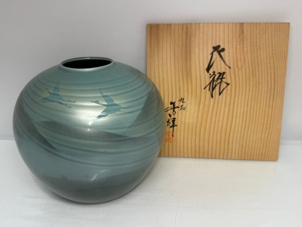 九谷焼 花瓶 双鶴 花器 香祥造 骨董品 九谷焼 花瓶 双鶴 花器 香祥造 骨董品 - メルカリ