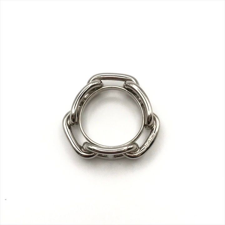 展示品 HERMES エルメス シェーヌダンクル スカーフ リング シルバー  