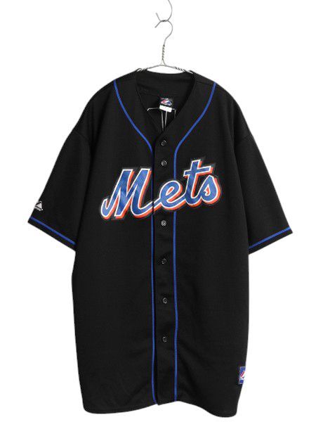 メッツ ベースボール シャツ メンズ XXL | MLB オフィシャル マジェスティック 大リーグ ユニフォーム ゲームシャツ 大きいサイズ ジャージ
