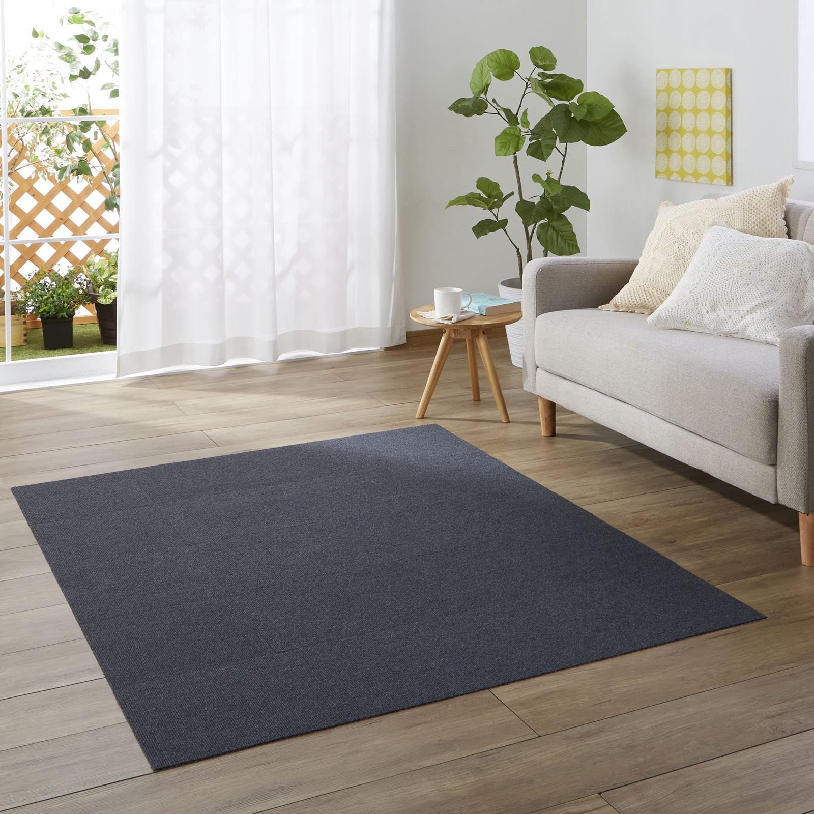 日本製 撥水 消臭 洗えるサンコー ずれない ジョイントマット 大判 45×45cm ベージュ 10枚 カーペットタイプ おくだけ吸着 タイ