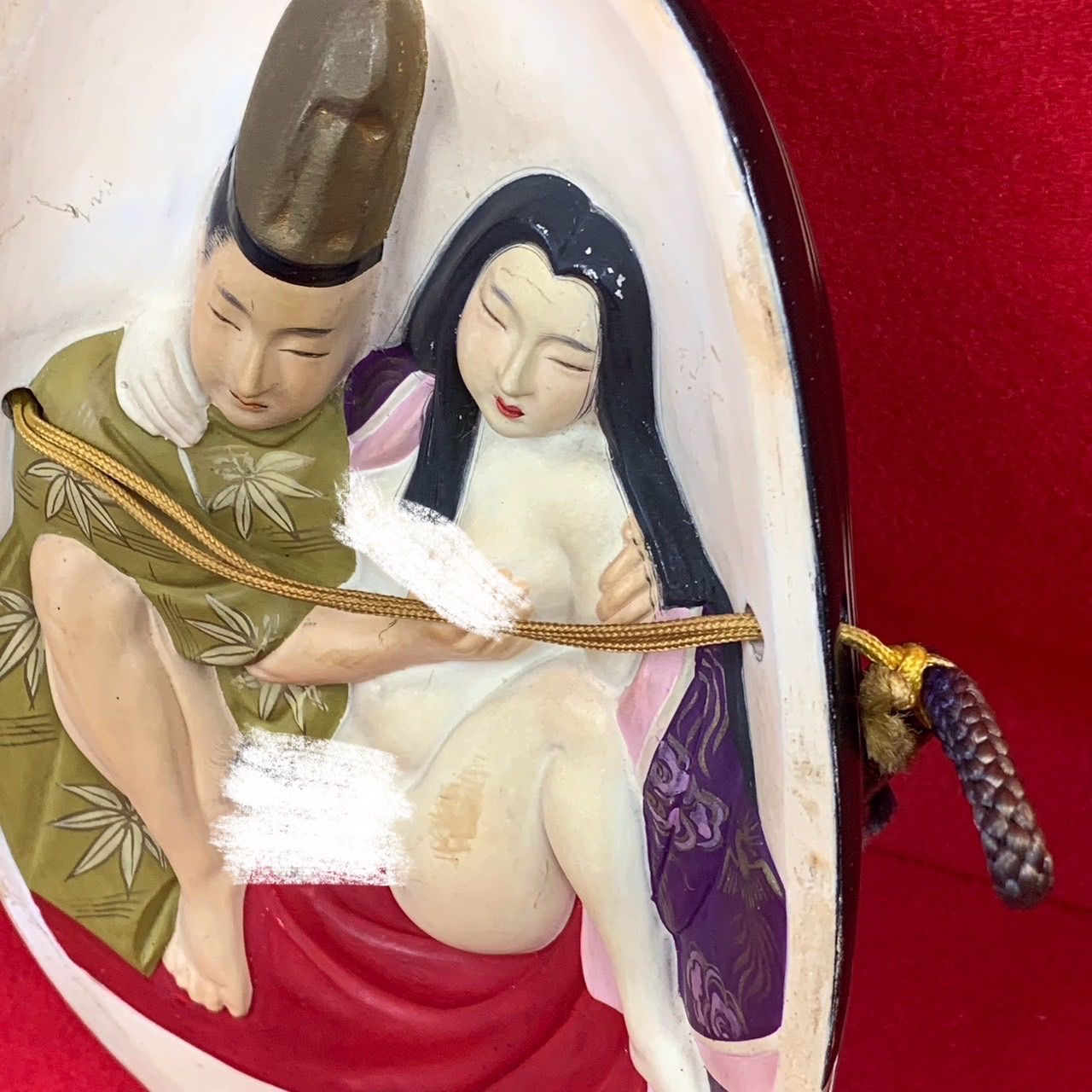 希少 能面 小面 壁掛け 陶器 春画 骨董 裏絵 レトロ 嫁入り道具 珍品