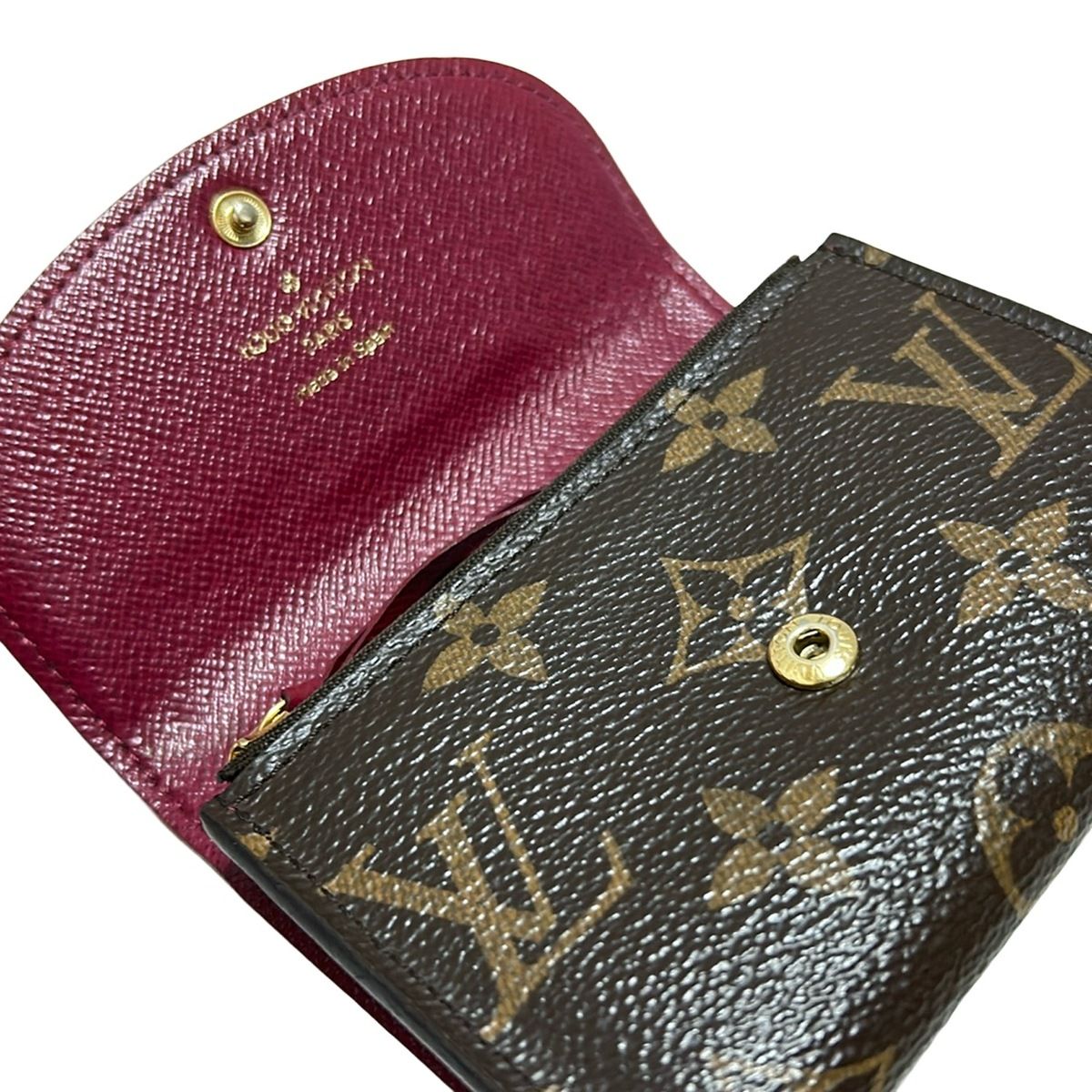 LOUIS VUITTON ポルトモネ ロザリ フーシャ 美品 ルイヴィトン ポルトモネ ロザリ モノグラム フーシャ